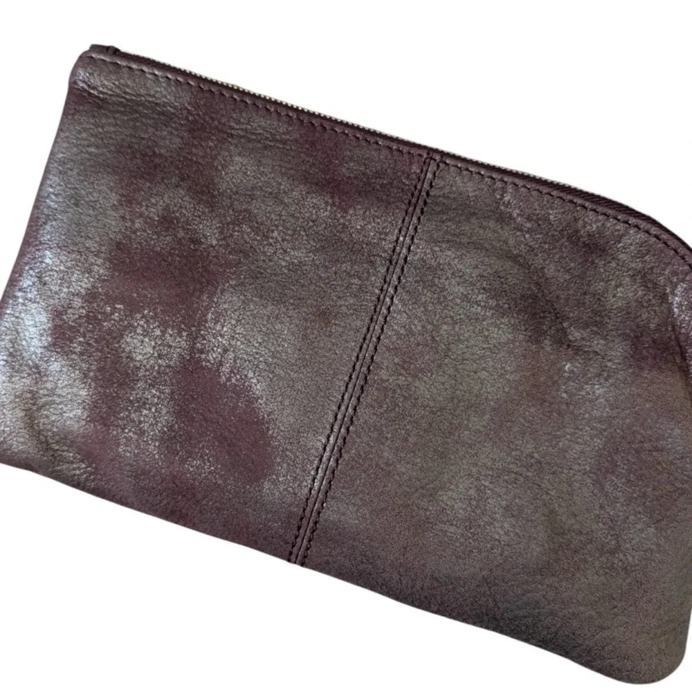 Hobo International Sable Wristlet Wallet Clutch Plum Graphite Purple New Tassel